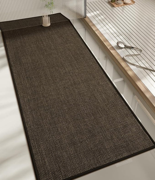 chakme Bathroom Rugs Mat 59x17, Ultra Thin Non Slip Bath Rug Runner Quick Dry Absorbent Bath Mat for Bathroom, (Brown, 59"x17")