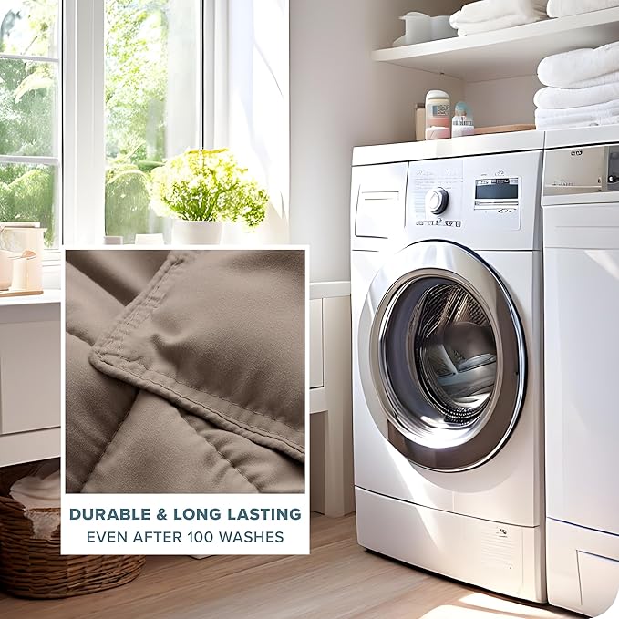 Bare Home Comforter Set - Oversized King Size - Ultra-Soft - Goose Down Alternative - Premium 1800 Series - All Season Warmth (Oversized King, Taupe)