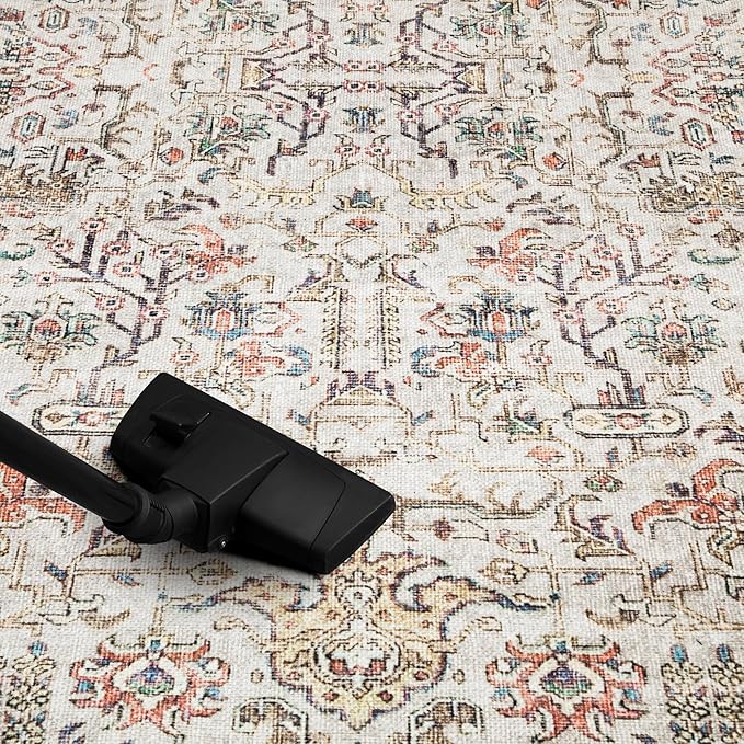 Keen Home Design 2x3 Rug - Machine Washable Entry Rug with Non-Slip Backing, Ideal for Enteryway, Kitchen, Bathroom, Laundry Room - Vintage, Easy Clean, Durable, Low Pile Rug - (2' x 3')