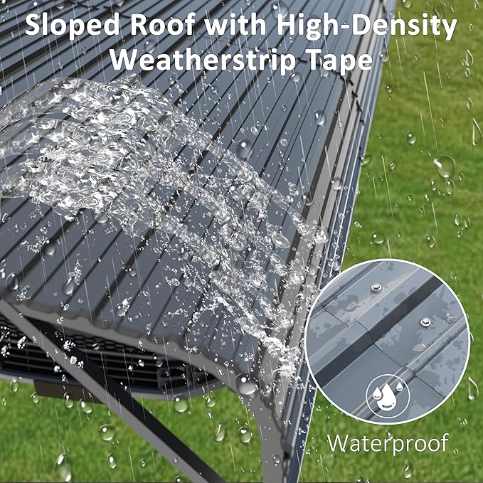 MUPATER 20' x 20' Heavy Duty Carport for Garage, Outdoor Metal Carport Canopy, Car Garage Shelter with Innovative Assembly Metal Roof and Frame for Vehicle, Boat, Truck,Grey