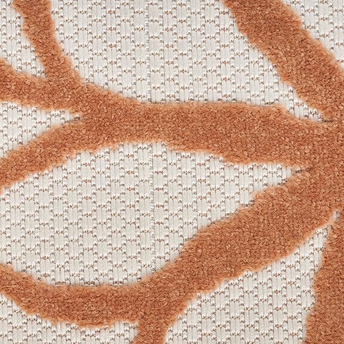 Nourison Home Aloha Indoor-Outdoor Ivory Multicolor 5'3" x 7'5" Area Rug, Easy Cleaning, Non Shedding, Bed Room, Living Room, Dining Room, Backyard, Deck, Patio (5x7)