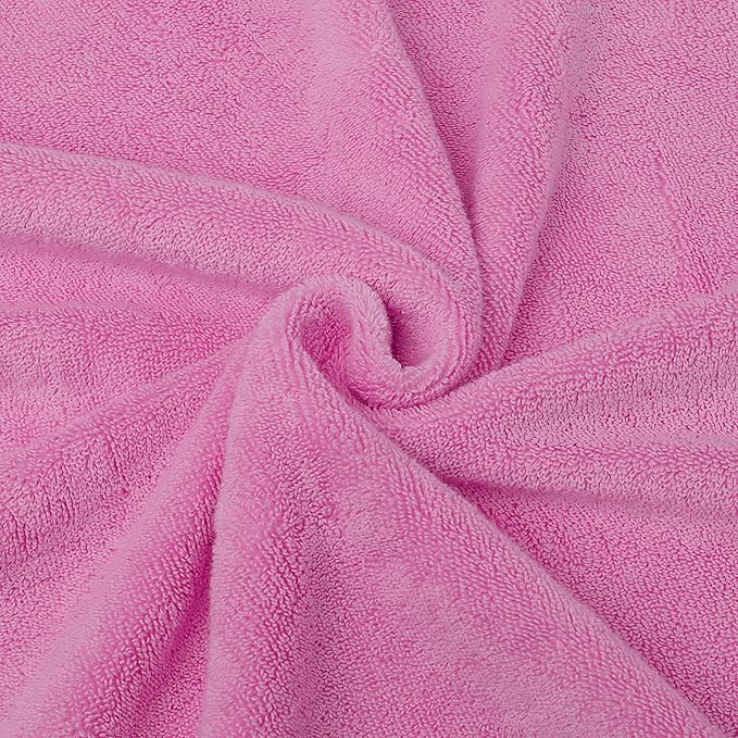 Super Absorbent Quick Drying | Hotel Grade Extra Large Bath Towels, 2-Piece Set, Bathroom Luxury Soft Towels-650GSM Cotton Luxury Beach Bath Towel 80x160cm (31.5x63 inches) (Rose Pink)