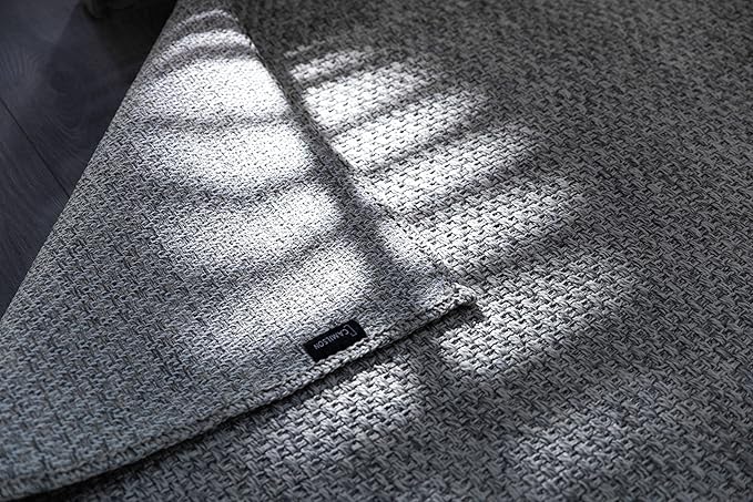 CAMILSON Easy Jute Rug 2x3, Indoor Outdoor Gray Color Farmhouse Area Rugs for Living Room and Kitchen Rug, Solid Boho Woven Design, Easy-Cleaning, Washable Outside Carpet Alfombras (2 x 3)