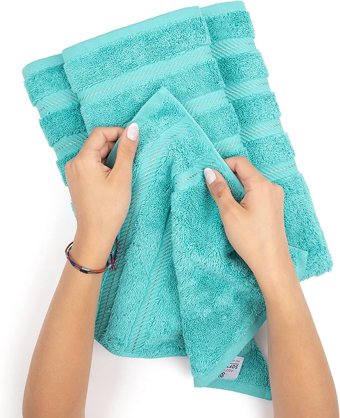American Soft Linen 35x70 Jumbo Large Bath Towels, 600 GSM 100% Cotton Turkish Bath Sheet, Oversized Luxury Bath Towels for Bathroom Beach and Pool, Turquoise