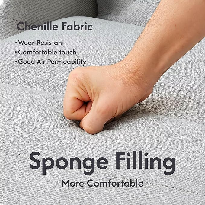 FLEXISPOT Dual Motor Power Lift Recliner Chair for Elderly, Electric Lay Flat Reclining Chair with Massage & Heat, Side Pockets, Fabric Single Sofa for Living Room,Light Gray