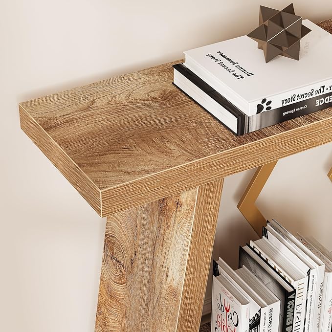 LITTLE TREE 70.9-Inch Console Table, Long Sofa Table Behind Couch, Farmhouse Console with Shelf for Entryway, Living Room, Hallway