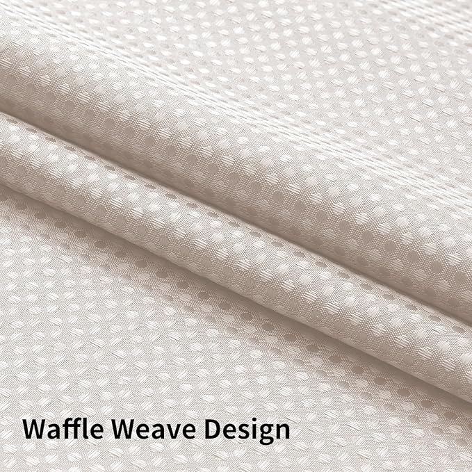 No Hook Shower Curtain with Snap in Fabric Liner, Waffle Weave Heavy Duty Thick Shower Curtains with Mesh Top Window, Hotel Style Waterproof Bathroom Curtain Set, 72 x 75 Inch, Blush Pink