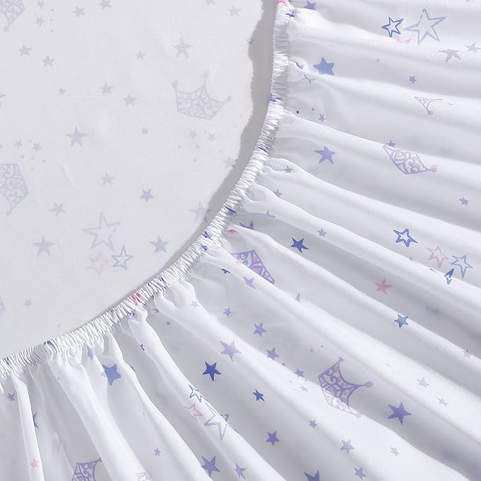 Laura Ashley Kids - Full Sheets, Soft Wrinkle-Resistant Toddler Bedding Set, Fun & Whimsical Bedroom Decor, Ideal Girl Room Essentials (Dancing Stars Purple, Full)