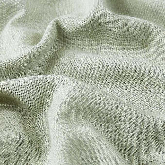 Vision Home Soft Green Pinch Pleated Full Blackout Curtains Linen Blended Room Darkening Curtain Panels 72 inch for Living Room Bedroom Thermal Insulated Pinch Pleat Drapes with Hooks 40" Wx72 Lx2