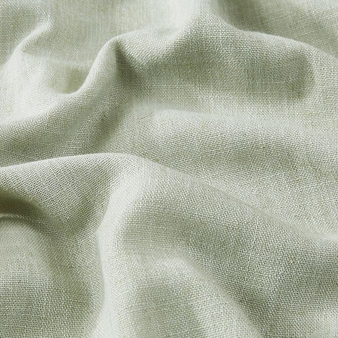Vision Home Soft Green Pinch Pleated Full Blackout Curtains Linen Blended Room Darkening Window Curtains 120 inch for Living Room Bedroom Thermal Insulated Pinch Pleat Drapes with Hooks 60" Wx120 Lx1