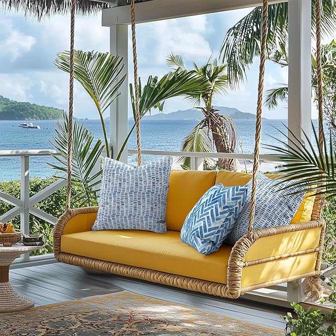 Outdoor Throw Pillow Covers 18”x18”, Decorative Pillow Covers for Patio Furniture, Modern Cushion Cases for Garden Couch Home Sofa Bed Office Chair, Pack of 2, Pebble Blue