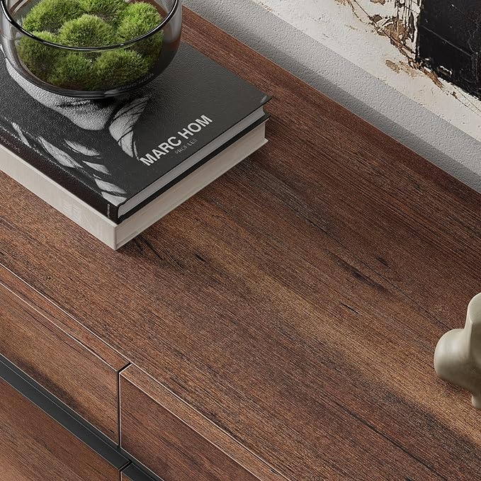 WAMPAT 2 in 1 Modern TV Stand for TVs up to 75 inch, Wood TV Entertainment Center TV Console with Storage Cabinets and Metal Base, Media TV Console for Living Room,Brown