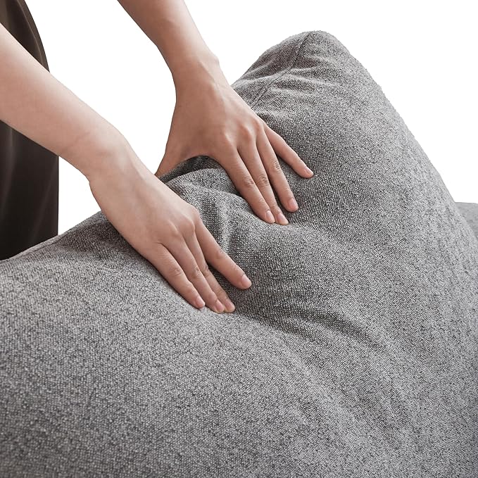 JACH U-Shaped Couches for Living Room, 6-Seats Modular Convertible Sectional Sofa Couch, Couch Cushion Covers Removable, Comfy Sofas with Chaise Ottomans for Apartment Bedroom Office (Grey)