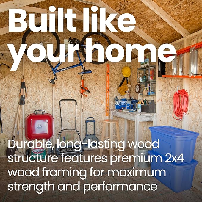 Handy Home Products Scarsdale 12x16 Do-it-Yourself Wooden Storage Shed with Floor Kit- Does not Include Paint or Roofing Shingles