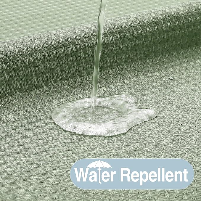 Colorful Star No Hook Shower Curtain with Snap in Fabric Liner, Waffle Weave Heavy Duty Thick Shower Curtains with Mesh Top Window, Hotel Style Waterproof Bathroom Curtain Set, 72'' x 81'', Sage Green