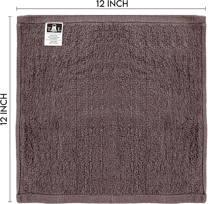 Towel and Linen Mart 100% Cotton - 24 Pack Wash Cloth Set -Grey Color Flannel Face Cloths, Highly Absorbent and Soft Feel Fingertip Towels (Grey, Pack of 24)