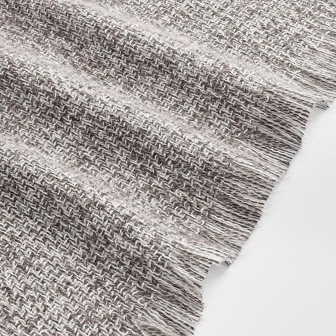 BOURINA Faux Cashmere Fringe Throw Blanket Decorative Lightweight Throw Soft Cozy for Bed or Sofa Outdoor Blanket, 50x70 Inches Brown