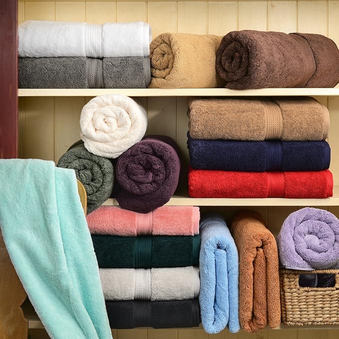 Superior Egyptian Cotton Pile Face Towel/Washcloth Set of 6, Ultra Soft Luxury Towels, Thick Plush Essentials, Absorbent Heavyweight, Guest Bath, Hotel, Spa, Home Bathroom, Shower Basics, Rust