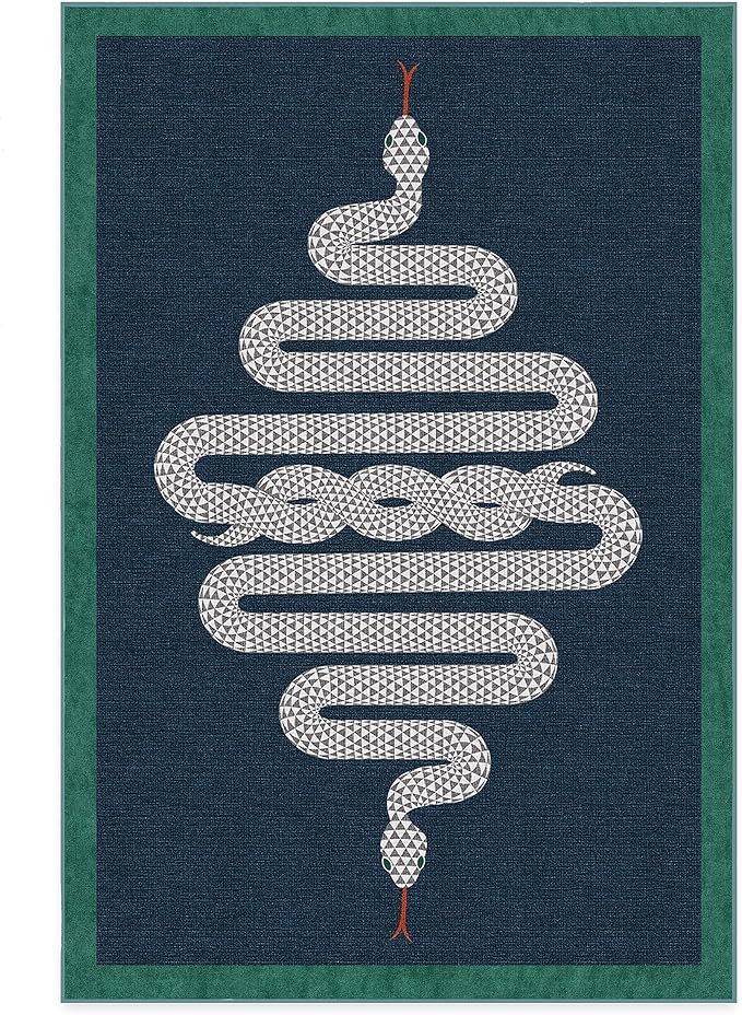 RUGGABLE x Jonathan Adler Machine Washable Modern Area Rug – Venom Sapphire 6x9, Stain-Resistant, Non-Slip – Medium Rugs for Living Room, Bedroom, Hallway, Entryway & Office–with Cushioned Pad