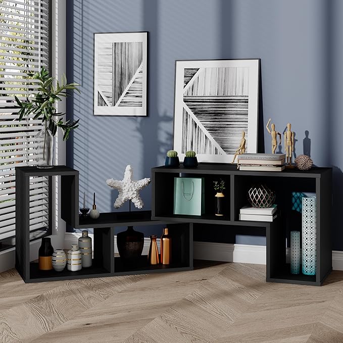 KOTEK TV Stand for 50 55 60 65 Inch TV, 3 Pieces Free Combination Bookshelf Organizer, TV Console Table with Open Storage Shelves, Modern Entertainment Center for Living Room, Bedroom