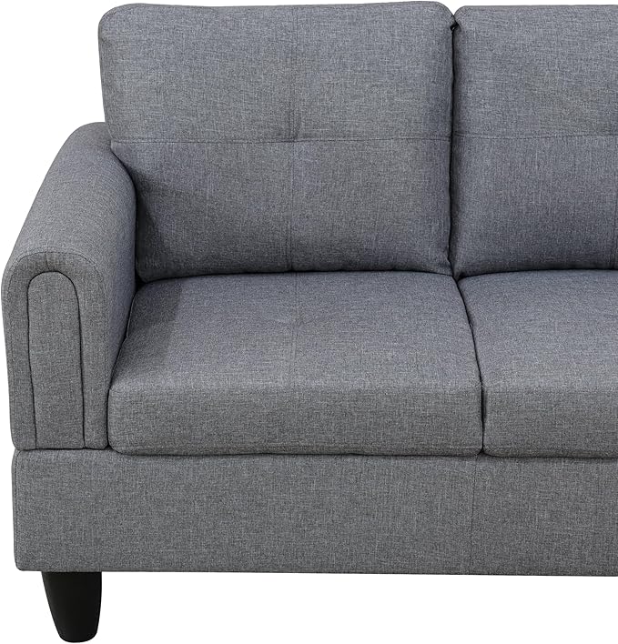 NicBex Sectional Couch 2 Pieces 66.5" L Sofa with Right Chaise Linen L Shaped Cloud Couch for Living Room Furniture Sets with Cushion, Modular Sofa for Living Room & Small Apartment, Gray