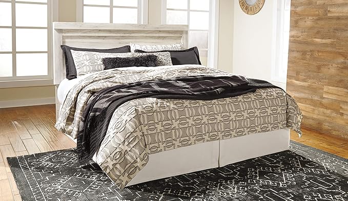 Signature Design by Ashley Bellaby Farmhouse Panel Headboard ONLY, King, Whitewash
