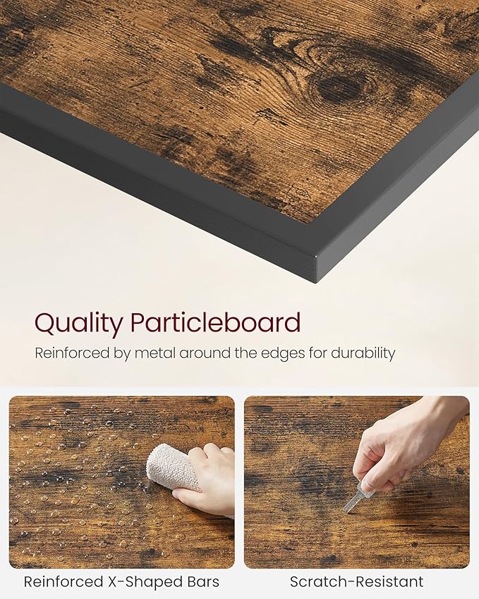 VASAGLE Modern TV Stand for TVs up to 75 Inches, 3-Tier Entertainment Center, Industrial TV Console Table with Open Storage Shelves, for Living Room, Bedroom, Rustic Brown and Black ULTV098B01