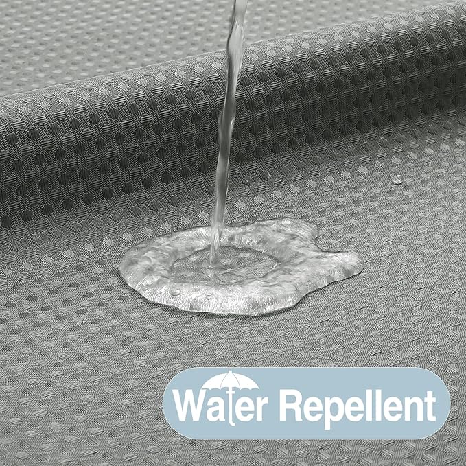 Colorful Star No Hook Shower Curtain with Snap in Fabric Liner, Waffle Weave Heavy Duty Thick Shower Curtains with Mesh Top Window, Hotel Style Waterproof Bathroom Curtain Set, 72 x 87 Inch, Grey