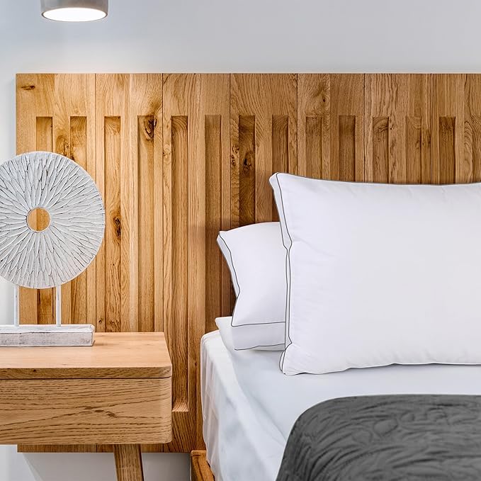 Utopia Bedding Bed Pillows for Sleeping King Size (Grey/White), Set of 2, Cooling Hotel Quality, Gusseted Pillow for Back, Stomach or Side Sleepers