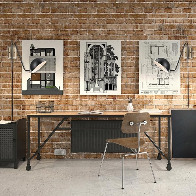 GLOBE Electric 51373 Addison 1-Light Plug-in Wall Sconce, Matte Black