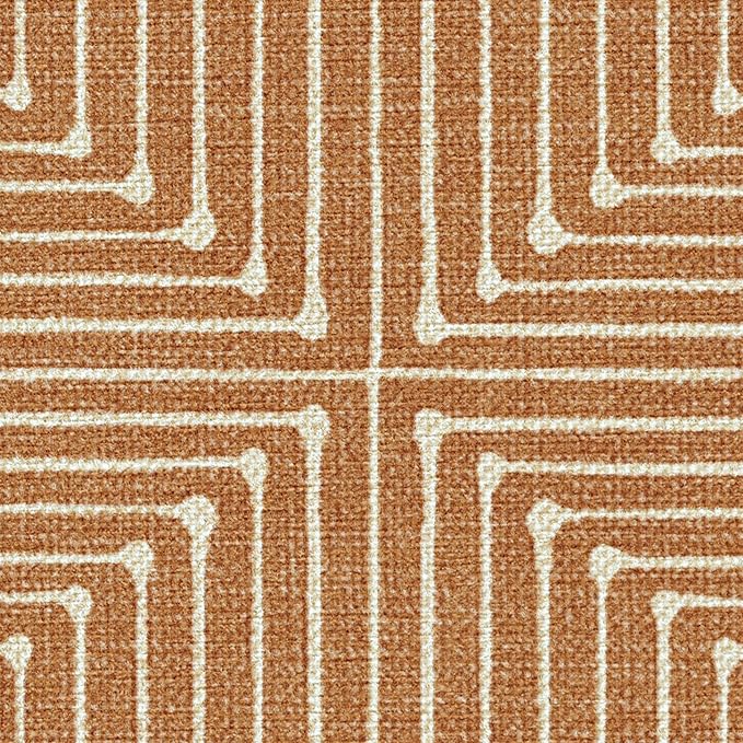 RUGGABLE x Jonathan Adler Machine Washable Modern Area Rug – Inkdrop Copper 8 ft Round, Stain-Resistant, Non-Slip – Large Rugs for Living Room, Bedroom, Hallway, Entryway & Office–with Standard Pad