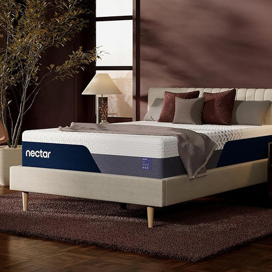 Nectar Luxe 14” Queen Mattress - Medium Firm - Contouring Memory Foam - Cooling Upgrade - 3” Pressure Relief Layer - Responsive Support - Mattress in a Box - 365-Night Trial & Forever Warranty