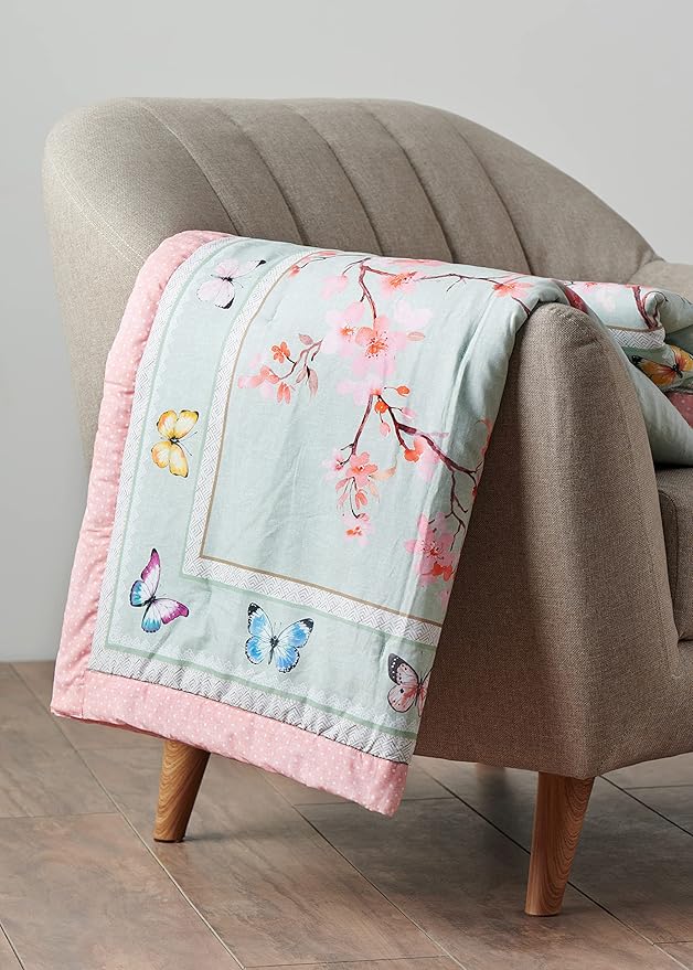 Maison d' Hermine Throw Blanket for Couch Lightweight Soft Warm Breathable Cotton Throw Blankets for Bed Girls Boys Women Men Gifts Sofa Travel Living Room Chair Bedding (60"x80", Blossoms in Spring)