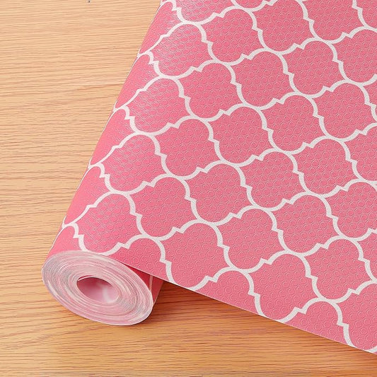 Cooyes Shelf Liner, Non Adhesive Drawer and Cabinet Liner, EVA Washable Oil-Proof Shelf Paper for Kitchen Cabinets, Refrigerator, Storage, Desks with Modern Pattern