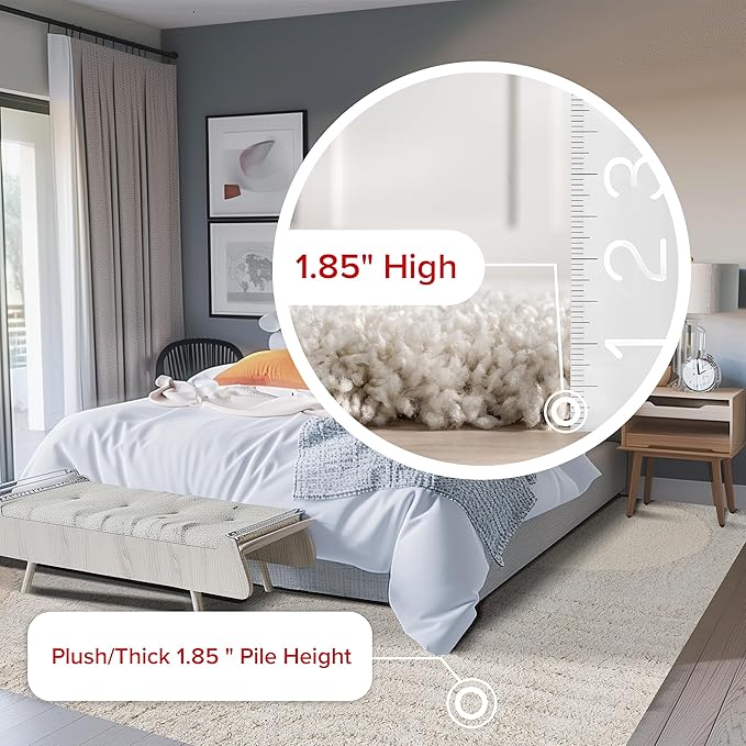 nuLOOM Gloria Abstract Shag Area Rug, Oval 4x6, Beige