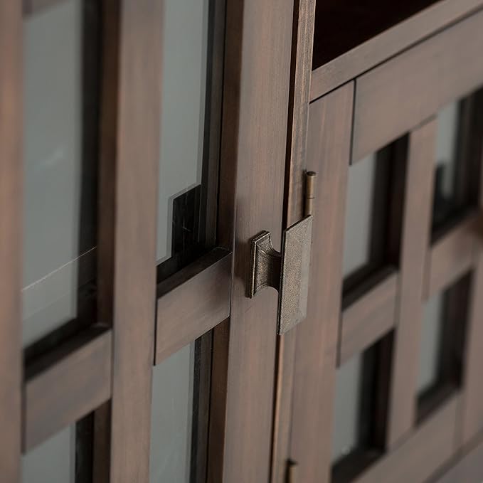 SIMPLIHOME Artisan SOLID WOOD 72 Inch Wide Transitional TV Media Stand in Natural Aged Brown for TVs up to 80 Inch, For the Living Room and Entertainment Center