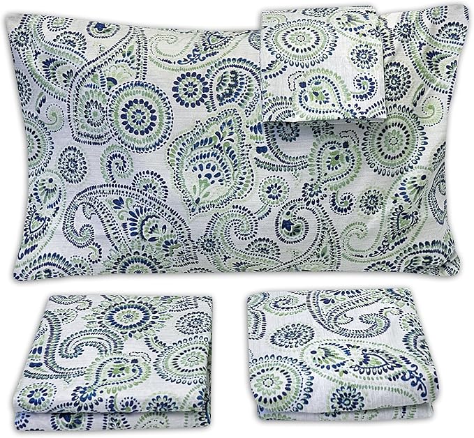 1500 Supreme Collection Extra Soft Modern Paisley Pattern Sheet Set, Full - Luxury Bed Sheets Set with Deep Pocket Wrinkle Free Bedding, Trending Printed Pattern, Full Size