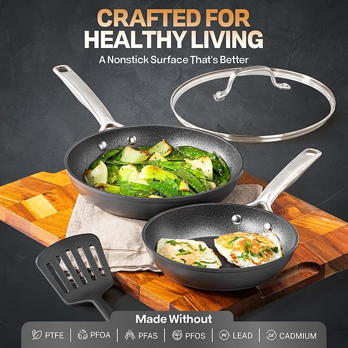 GRANITESTONE 14 Pc Induction Cookware Sets, Kitchen Pots and Pans Set Non Stick, Kitchen Cookware Sets, Nonstick Cookware Set, Non Stick Pots and Pan Set, Hard Anodized, Oven and Dishwasher Safe
