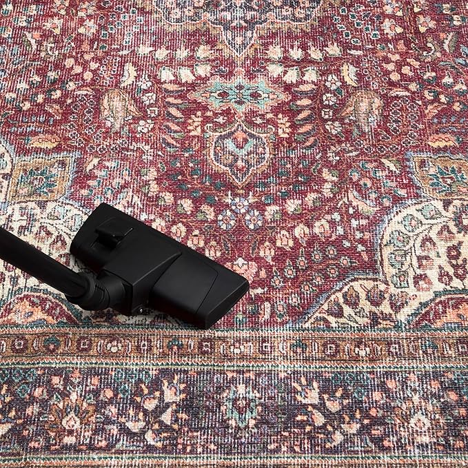 Keen Home Design 9x12 Rug - Machine Washable Area Rug with Non-Slip Backing, Ideal for Living Room, Dining Room, Bedroom - Vintage, Easy Clean, Durable, Low Pile Rug - (9' x 12')