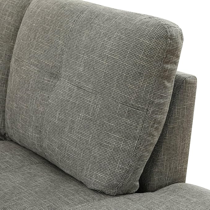 NicBex Sectional Couch 2 Pieces 66.5" L Sofa with Right Chaise Linen L Shaped Cloud Couch for Living Room Furniture Sets with Cushion, Modular Sofa for Living Room & Small Apartment, Gray Green