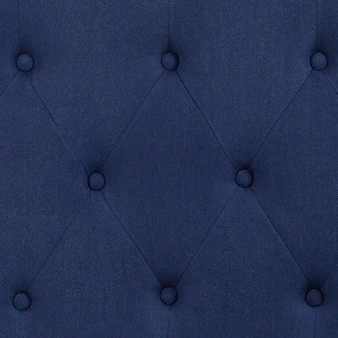 EMMA + OLIVER Tufted Upholstered Queen Size Headboard in Navy Fabric
