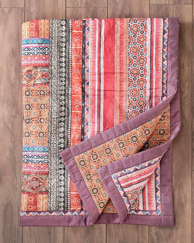 Maison d' Hermine Throw Blanket for Couch Lightweight Soft Warm Breathable Cotton Throw Blankets for Bed Girls Boys Women Men Gifts Sofa Travel Living Room Chair Bedding (60"x80", Ispahan)