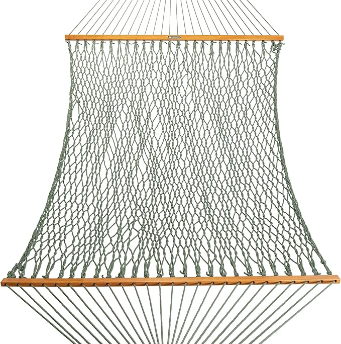 Original Pawleys Island 15DCMDW Presidential Meadow Duracord Rope Hammock w/Extension Chains & Tree Hooks, Handcrafted in The USA, Accommodates 2 People, 450 LB Weight Capacity, 13 ft. x 65 in.