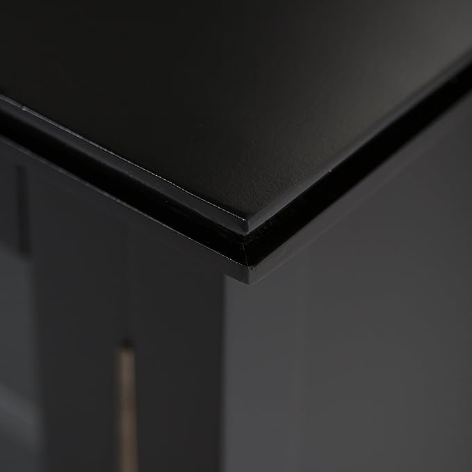 SIMPLIHOME Artisan SOLID WOOD 53 Inch Wide Transitional TV Media Stand in Black for TVs up to 60 Inches, For the Living Room and Entertainment Center