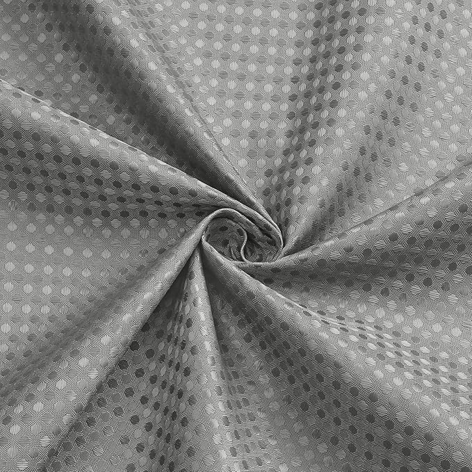 3 in 1 Extra Long Shower Curtain Set-72 W x 84 H, Grey Waffle and PEVA Liner Set with 12 Stainless Steel Hooks, Waterproof Fabric for Bathroom