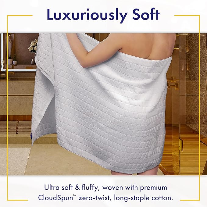 Ultra Soft & Stylish 700 GSM Luxury Bath Sheets | Pack of 2 | Extra Large 35x70 Inches | 100% Zero-Twist, Long-Staple Cotton | Remarkably Absorbent (Granite Grey)