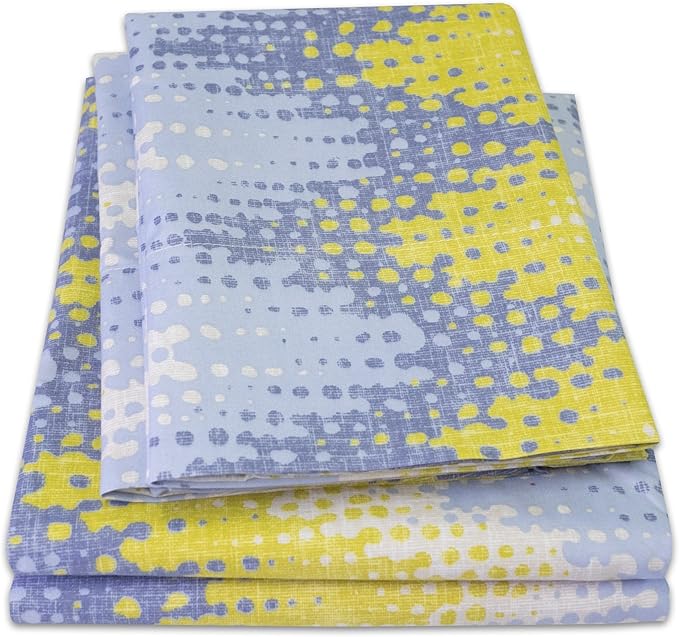 1500 Supreme Collection Extra Soft Malibu Bright Yellow Blending with Gray Chevron Pattern Sheet Set, Twin- Luxury Bed Sheets Set with Deep Pocket Wrinkle Free Bedding, Twin