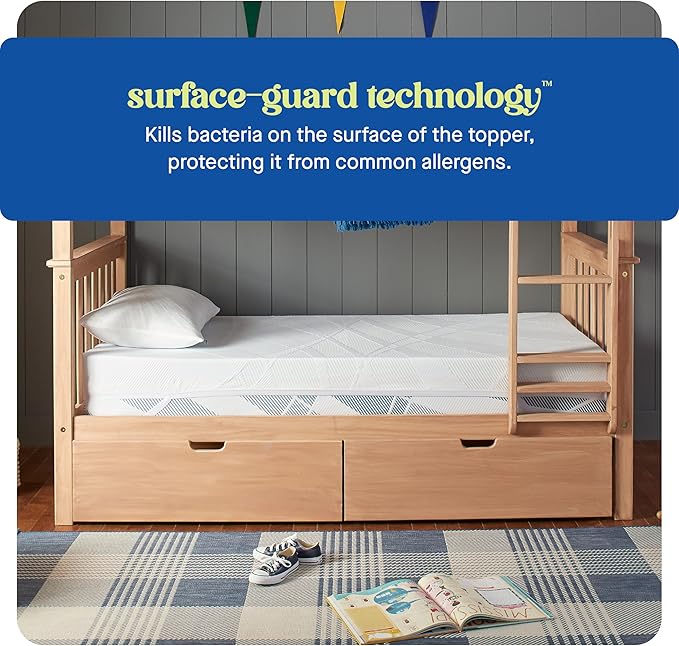 Sealy Dreamlife 3” Gel Memory Foam Twin XL Mattress Topper with Cooling Cover, SealyComfort Gel Foam, SealyCool Stretch Knit Cover with Corner Straps