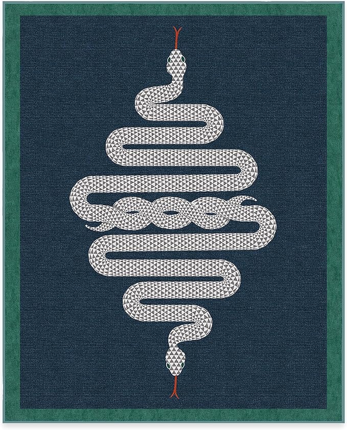 RUGGABLE x Jonathan Adler Machine Washable Modern Area Rug – Venom Sapphire 8x10, Stain-Resistant, Non-Slip – Large Rugs for Living Room, Bedroom, Hallway, Entryway & Office–with Cushioned Pad