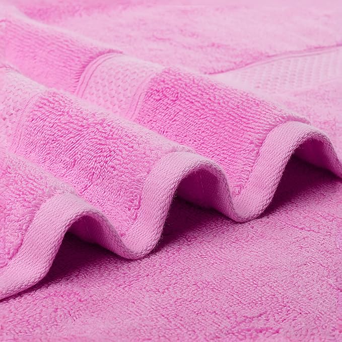 Super Absorbent Quick Drying | Hotel Grade Extra Large Bath Towels, 2-Piece Set, Bathroom Luxury Soft Towels-650GSM Cotton Luxury Beach Bath Towel 80x160cm (31.5x63 inches) (Rose Pink)